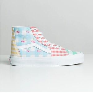 Vans sk8-hi gingham embroidered cherry sneakers shoes women’s 11